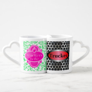 Truckers wife his/hers coffee mugs