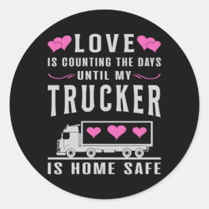 Truckers Wife Trucker Wife Love Truck Funny Gift Classic Round Sticker