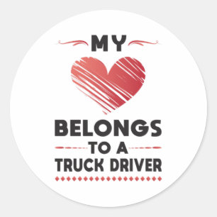 Truckers Wife Trucker Wife Truck Love Gift Idea Classic Round Sticker