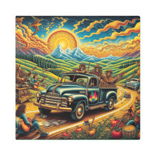 Truckin' - Sun-Kissed Road Trip Metal Print