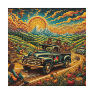 Truckin' - Sun-Kissed Road Trip Wood Wall Art