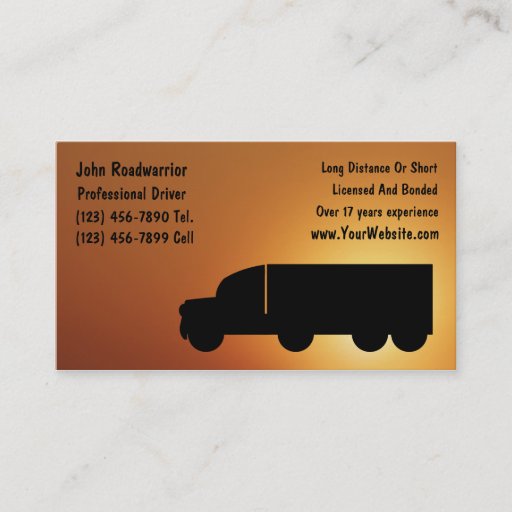 Customizable Trucking Business Card