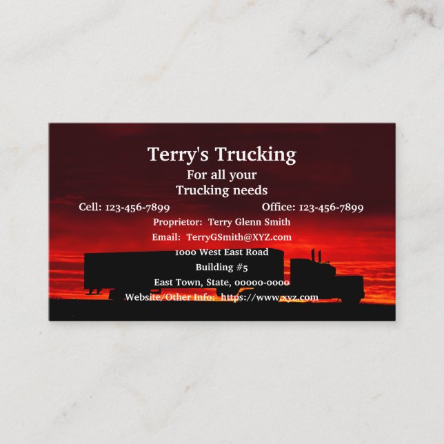 Trucking Business Card (Front)