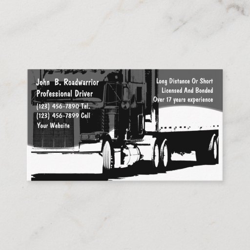 Customizable Trucking Business Card