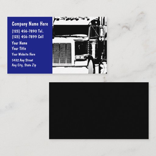 Customizable Trucking Business Card