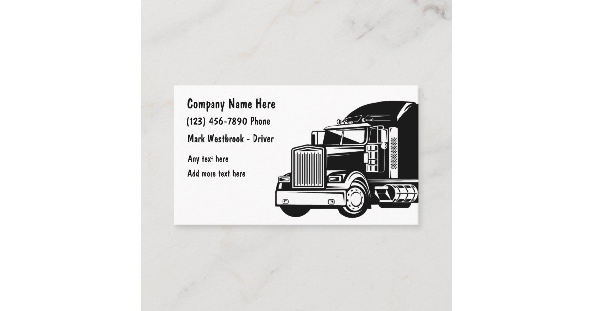Trucking Business Card Modern Template Zazzle
