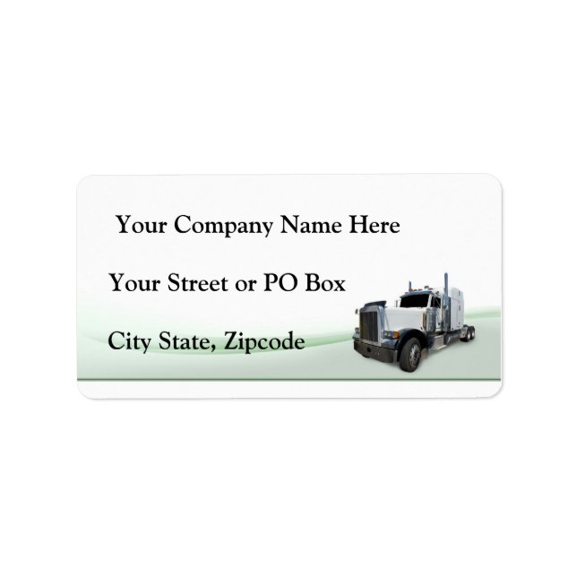 Trucking Company Label (Front)
