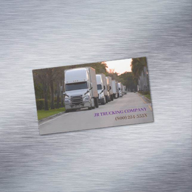 Trucking Company Truck  Business Card Magnet (In Situ)