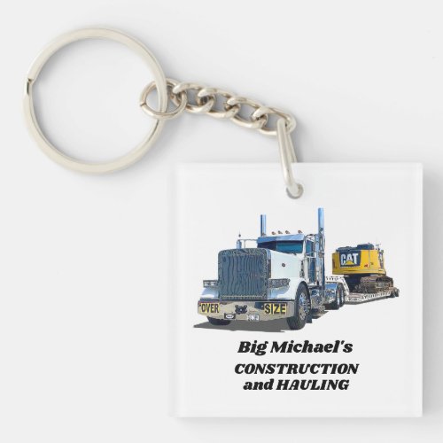 Trucking Construction Demolition Hauling Business Keychain