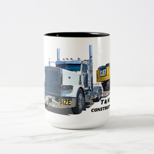 Trucking Construction Demolition Hauling Business Two_Tone Coffee Mug