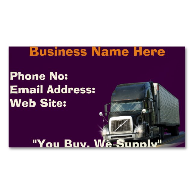 Trucking Firms Delivery Transport Biz Cards (Front)