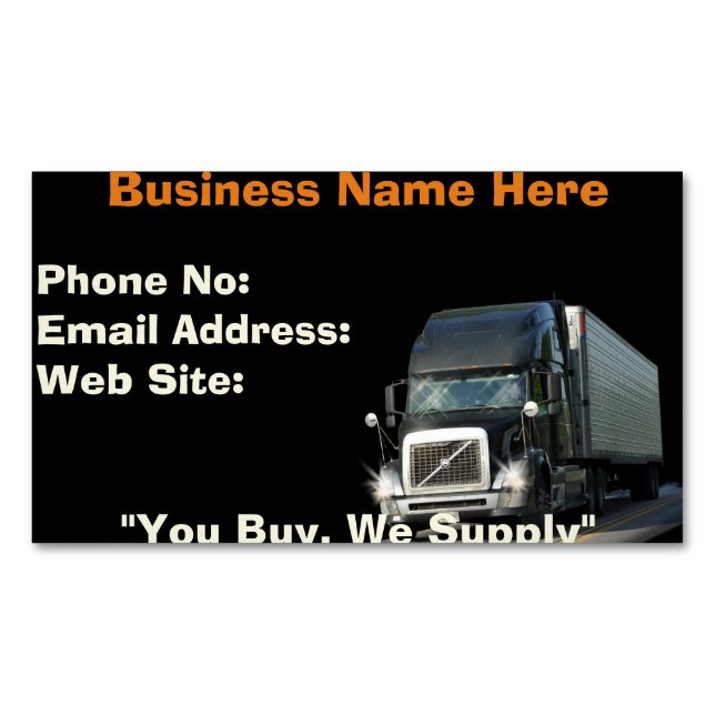 Trucking Firms Delivery Transport Biz Cards (Front)