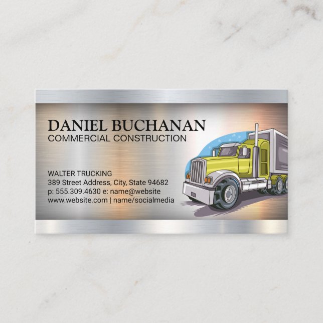 Trucking Illustration | Driver Transport Business Card (Front)