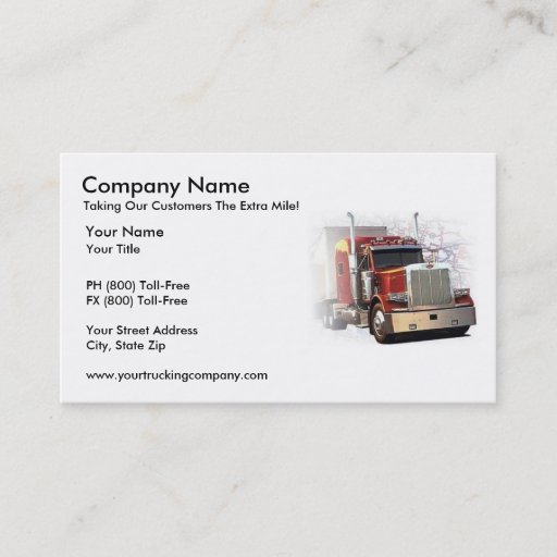 Customizable Trucking Industry Business Card