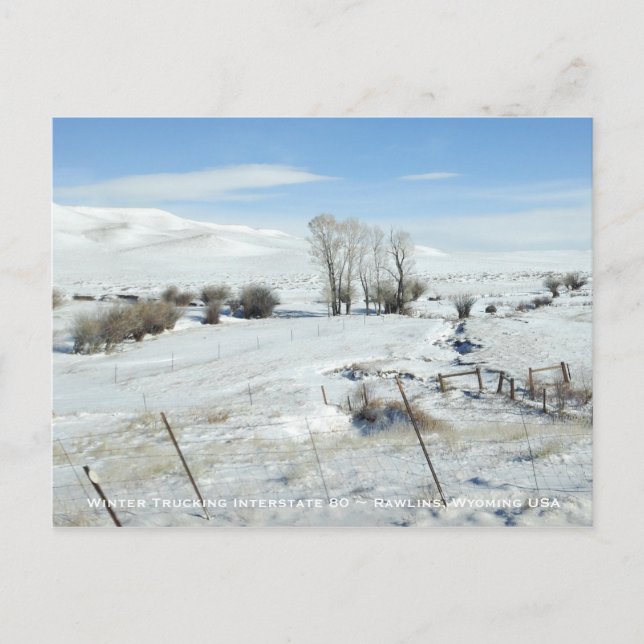 Trucking Interstate 80 Rawlins Wyoming USA Postcard (Front)