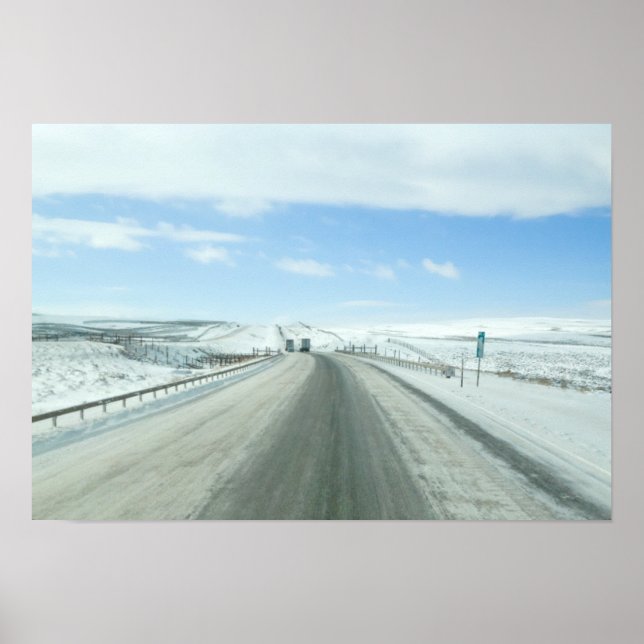 Trucking Interstate 80 Wyoming USA Poster (Front)