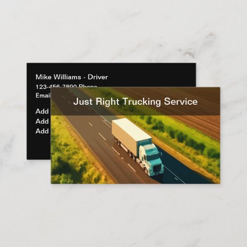 Trucking Service Professional Driver Business Card