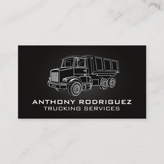 Trucking Services Illustrations | Construction Business Card (Front)