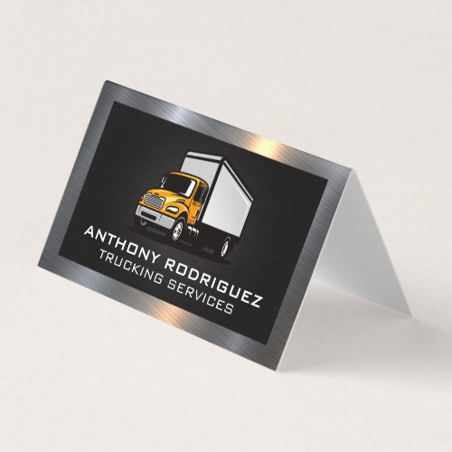 Trucking Services  Metallic Border Business Card