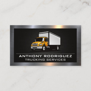 Trucking Services   Metallic Border Business Card