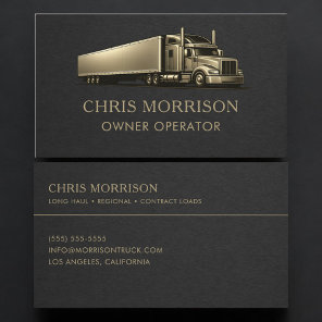 Trucking Services Owner Operator Professional Business Card