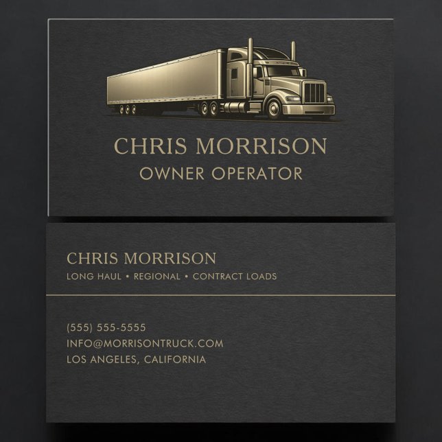 Trucking Services Owner Operator Professional Business Card (Creator Uploaded)