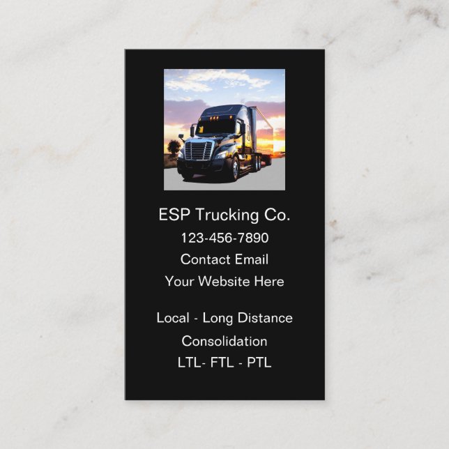 Trucking Services Simple Business Cards (Front)