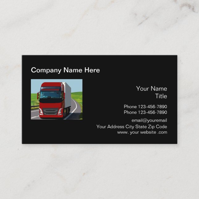 Trucking Shipping Modern Business Card (Front)