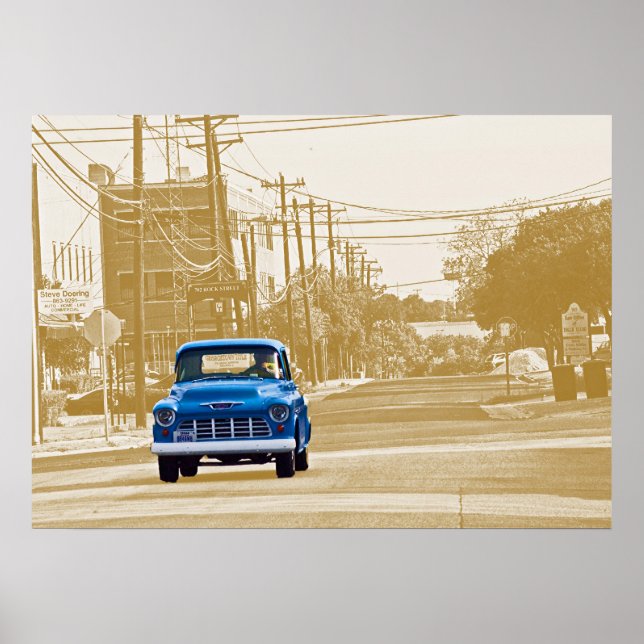 Trucking through downtown Georgetown, Texas (ACM) Poster (Front)