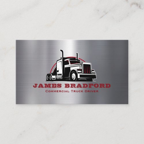 Trucking Transport Metal Trucker Company Business Card