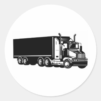 trucking truck driver business card classic round sticker
