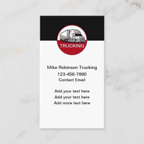 Trucking Truck Driver Business Cards