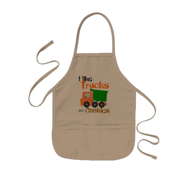 Trucks and Cookies (orange) Kids' Apron (Front)