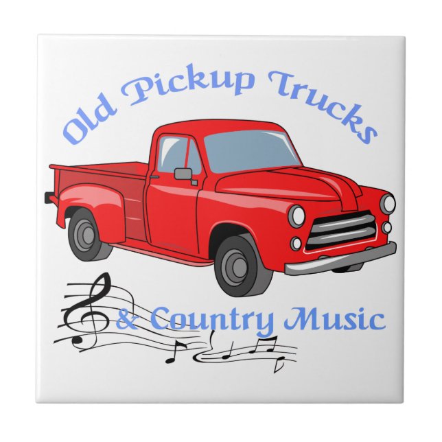 Trucks and Country Music Ceramic Tile (Front)