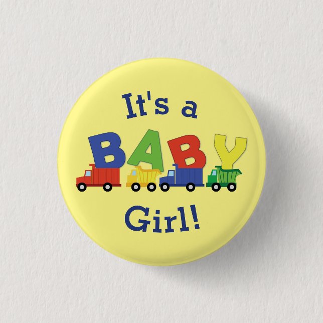 Trucks Baby Shower Button (Front)