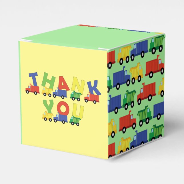 Trucks Baby Shower Favor Boxes (Front Side)