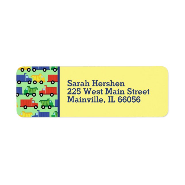 Trucks Baby Shower Label (Front)