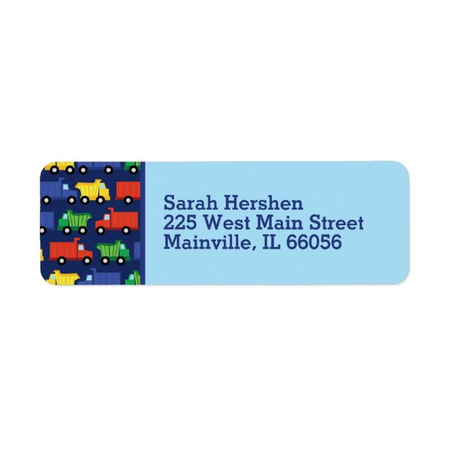 Trucks Baby Shower Label (Front)