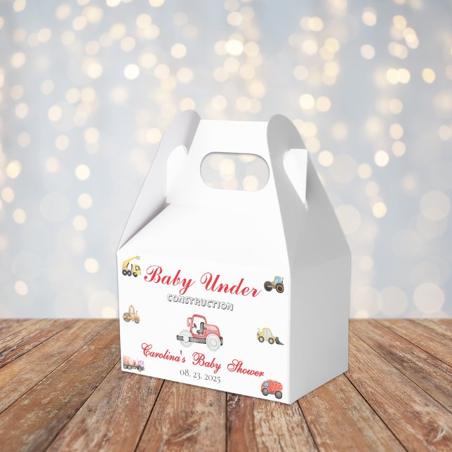 Trucks baby under construction baby shower favor boxes (Creator Uploaded)