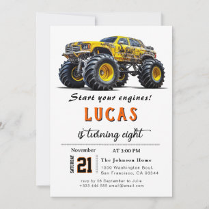 Trucks Birthday Party Invitation