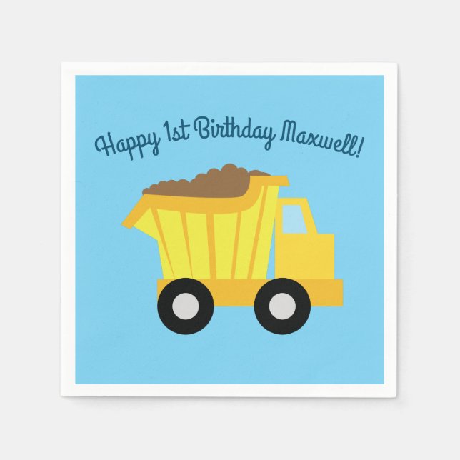 Trucks Birthday Party Napkins (Front)
