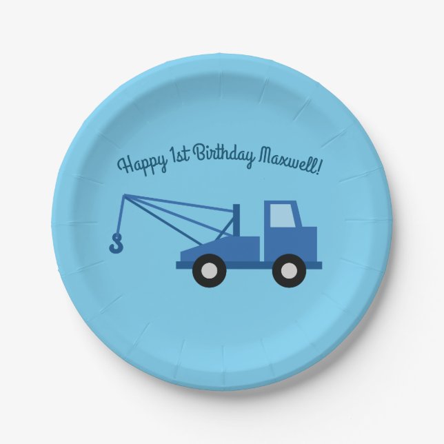 Trucks Birthday Party Paper Plates (Front)