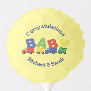 Trucks Boy Baby Shower Construction Cute Balloon