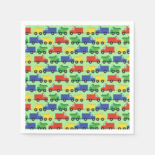 Trucks Boy Baby Shower Napkins (Front)