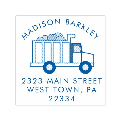 Trucks Boys Cute Kids Return Address Stamp