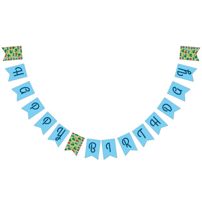 Trucks Cars Cute 1st Birthday Party Theme Bunting Flags (All)