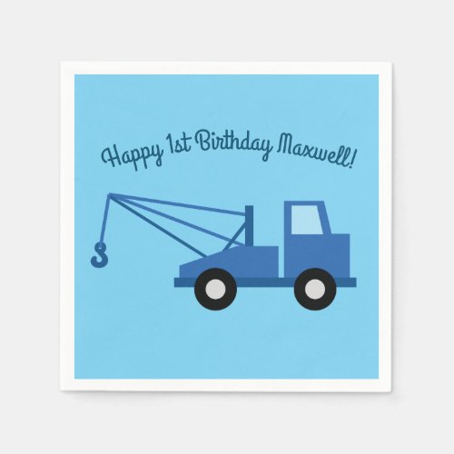 Trucks Cars Cute 1st Birthday Party Theme Napkins