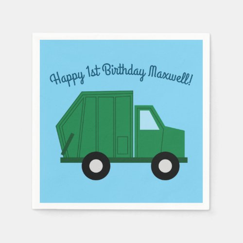 Trucks Cars Cute 1st Birthday Party Theme Napkins