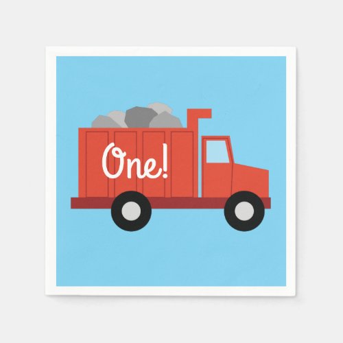 Trucks Cars Cute 1st Birthday Party Theme Napkins