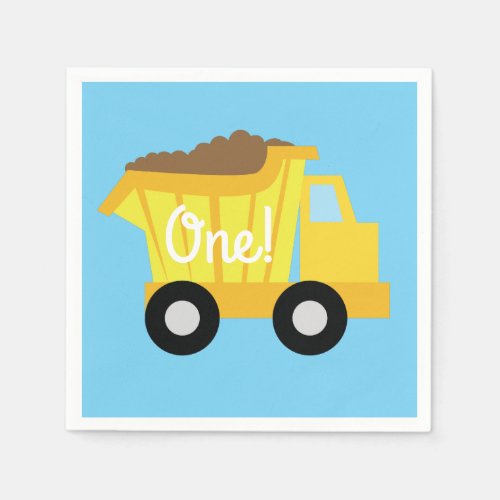 Trucks Cars Cute 1st Birthday Party Theme Napkins